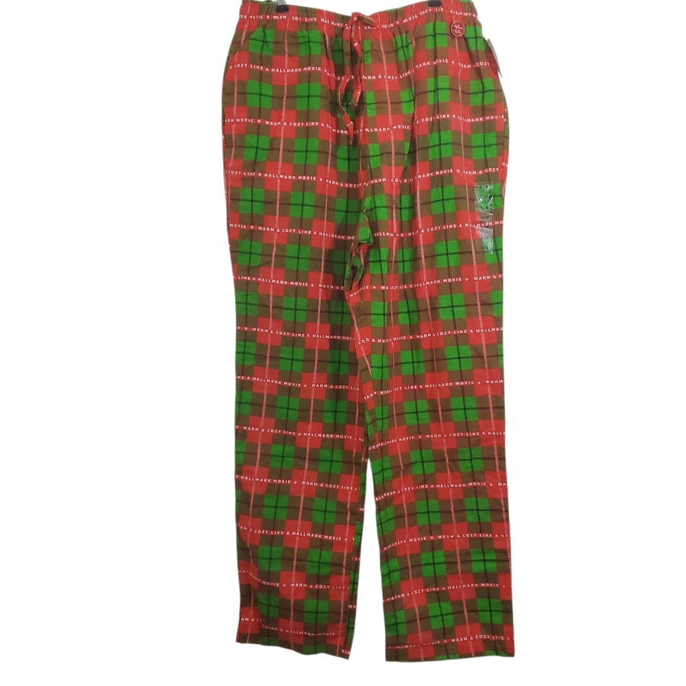 NWT Hallmark Channel Movie Men's Plaid Pajama PJ Pants Large Christmas Holiday